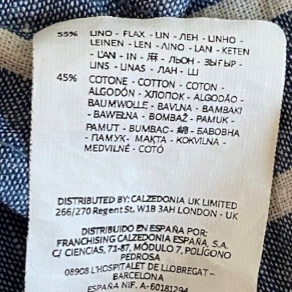 INTIMISSIMI Uomo Blue Striped Linen/Cotton Button Up Shirt XL - Picture 9 of 15